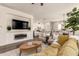 Open-concept living area with a fireplace, comfortable seating, and seamless transition to the kitchen at 14870 W Encanto Blvd # 2138, Goodyear, AZ 85395