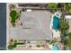 Stunning aerial view of the property highlighting the roof, landscaping, pool and spa at 2612 S Jacob St, Gilbert, AZ 85295