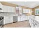 Modern kitchen featuring white cabinets, stainless steel appliances, and a center island at 3044 E Sparrow Pl, Chandler, AZ 85286