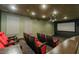 Home theater with tiered seating, overhead projector, and large screen at 4750 N Central Ave # D15, Phoenix, AZ 85012