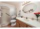 Clean bathroom with vanity, modern mirror, shower, and tiled floors at 8241 N Central Ave # 2, Phoenix, AZ 85020