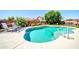 Backyard pool area with a refreshing pool, lounge chairs and lush landscaping at 15725 W Yucatan Dr, Surprise, AZ 85379