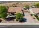 Aerial view of a single-story house with desert landscaping and an RV parking area at the rear at 226 W Crimson Sky Ct, Casa Grande, AZ 85122