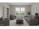 Living room features neutral colors, large windows, comfortable seating and ample natural light at 266 N Piedra Way, Mesa, AZ 85207