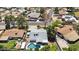 Aerial view of the home showcasing the pool, patio area, and surrounding neighborhood at 3736 W Angela Dr, Glendale, AZ 85308
