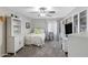 This bedroom features carpeted floors and all white decor at 4030 E Meadow Creek Way, San Tan Valley, AZ 85140