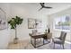 Cozy home office space features a modern desk, comfortable seating, and natural light at 5430 E Shea Blvd, Scottsdale, AZ 85254