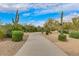Scenic walking path lined with desert landscaping and mature trees at 5512 E Barwick Dr, Cave Creek, AZ 85331