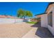 Gravel backyard with artificial turf and a covered patio, offering a low-maintenance outdoor space at 5534 W Calavar Rd, Glendale, AZ 85306