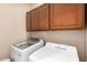 Laundry room featuring modern washer and dryer and ample storage cabinets at 6459 W Columbus Ave, Phoenix, AZ 85033