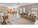 Spacious living room with an open floor plan connecting to the kitchen and backyard access at 9012 E Sutton Dr, Scottsdale, AZ 85260