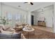 Inviting living room with ample natural light, modern furniture, hardwood floors, and stylish decor at 18826 E Augusta Ave, Queen Creek, AZ 85142