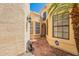 Inviting exterior walkway with secure ADT protection and beautiful desert landscaping at 2369 W Shawnee Dr, Chandler, AZ 85224