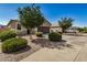 Charming single-story home featuring a two-car garage, long driveway, and manicured landscaping at 30238 N Ocotillo Dr, Florence, AZ 85132