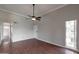 Living room features ceiling fan, wood floors and natural light at 3600 N Hayden Rd # 3002, Scottsdale, AZ 85251
