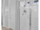 Bright bathroom featuring glass shower doors and neutral walls at 4156 E Jesse St, Gilbert, AZ 85295