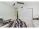 The bedroom offers a neutral color palette and closet for storage space at 4317 E Yucca St, Phoenix, AZ 85028