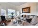 Comfortable living room with hardwood floors, large window, and stylish decor at 4637 W Misty Willow Ln, Glendale, AZ 85310