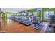 Fitness center featuring rows of treadmills and other equipment overlooking the pool at 5450 E Deer Valley Dr # 1195, Phoenix, AZ 85054