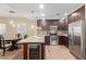Open kitchen with stainless steel appliances, a wine fridge, and a breakfast bar, seamlessly connects to the dining area at 5450 E Deer Valley Dr # 1195, Phoenix, AZ 85054