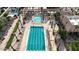 Aerial view of the community pools, showcasing the lush landscaping and amenities at 6449 S Glory Ct, Gilbert, AZ 85298