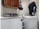 Convenient laundry room with modern appliances including front loading washer and dryer at 7185 W Kimberly Way, Glendale, AZ 85308