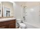 Bathroom with vanity sink, shower over tub and neutral walls at 9165 W Mine Trl, Peoria, AZ 85383