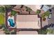 Aerial view highlighting the pool, backyard oasis, and well-maintained landscaping at 17424 N 1St Ave, Phoenix, AZ 85023