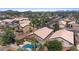 Aerial view showcasing the property's swimming pool, covered patio, and desert landscaping at 17424 N 1St Ave, Phoenix, AZ 85023