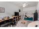 Whimsical bedroom featuring playful decor, canopy bed, ceiling fan and a rug at 2040 S Longmore -- # 9, Mesa, AZ 85202