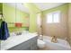 Cozy bathroom with a tub and shower combination and a gray vanity at 2901 W Mandalay Ln, Phoenix, AZ 85053