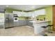 Bright kitchen with stainless steel appliances, two-tone cabinets, and breakfast bar seating at 2901 W Mandalay Ln, Phoenix, AZ 85053