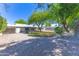 Spacious backyard featuring mature trees, desert landscaping, and a well-maintained lawn at 2935 W Kristal Way, Phoenix, AZ 85027