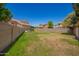 Expansive grass backyard surrounded by block walls and neighboring homes, providing privacy and space for outdoor enjoyment at 346 W Oxford Ln, Gilbert, AZ 85233