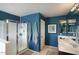 Bathroom highlighting a spacious glass shower, vanity with sink, and contemporary fixtures at 3649 E Hutchins Ct, Gilbert, AZ 85295