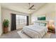 Cozy bedroom with vaulted ceilings, large window, neutral tones, and stylish decor at 3930 W Monterey St # 136, Chandler, AZ 85226