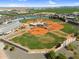 Bird's eye view of a baseball stadium, showcasing well-maintained fields and community amenities at 4355 E Cullumber St, Gilbert, AZ 85234