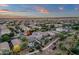 Aerial showcasing pool and neighborhood amenities, with home's position highlighted at 5919 S Banning St, Gilbert, AZ 85298