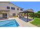 The pool, patio, outdoor kitchen are perfect for entertaining in this beautiful backyard at 6570 S Pewter Way, Chandler, AZ 85249