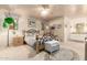 Bedroom with white brick walls, a ceiling fan, and a wrought iron bedframe at 7131 N 40Th St, Paradise Valley, AZ 85253