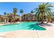 Resort-style pool area with palm trees and lounge chairs, offering a relaxing and luxurious outdoor space at 7601 E Indian Bend Rd # 3002, Scottsdale, AZ 85250