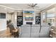 Spacious living room featuring neutral colors, fireplace, and contemporary decor at 7601 E Indian Bend Rd # 3002, Scottsdale, AZ 85250