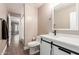 Bathroom featuring a vanity, toilet, and shower at 14208 W Larkspur Dr, Surprise, AZ 85379