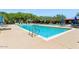 Sparkling pool area with lounge chairs and umbrellas for relaxing by the water at 1713 W Calle Marita --, Phoenix, AZ 85085