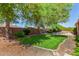 Lush backyard with green grass and mature trees providing plenty of shade on a sunny day at 18492 E Oak Hill Ln, Queen Creek, AZ 85142