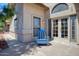 Exterior patio featuring a comfortable blue chair at 18802 N 71St Ln, Glendale, AZ 85308