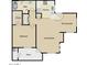 Detailed floor plan showcasing layout of living spaces, kitchen, and bedroom at 1941 S Pierpont Dr # 1099, Mesa, AZ 85206