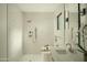 Modern bathroom with a walk-in shower, stylish fixtures, and elegant tile work at 3101 E Sells Dr, Phoenix, AZ 85016