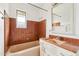 Bathroom with vintage color tiles and a matching vanity and sink at 3616 E Fairmount Ave, Phoenix, AZ 85018