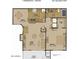 Detailed floor plan showcasing a one-bedroom, one-bath layout with living, dining, and patio spaces at 3830 E Lakewood E Pkwy # 1007, Phoenix, AZ 85048